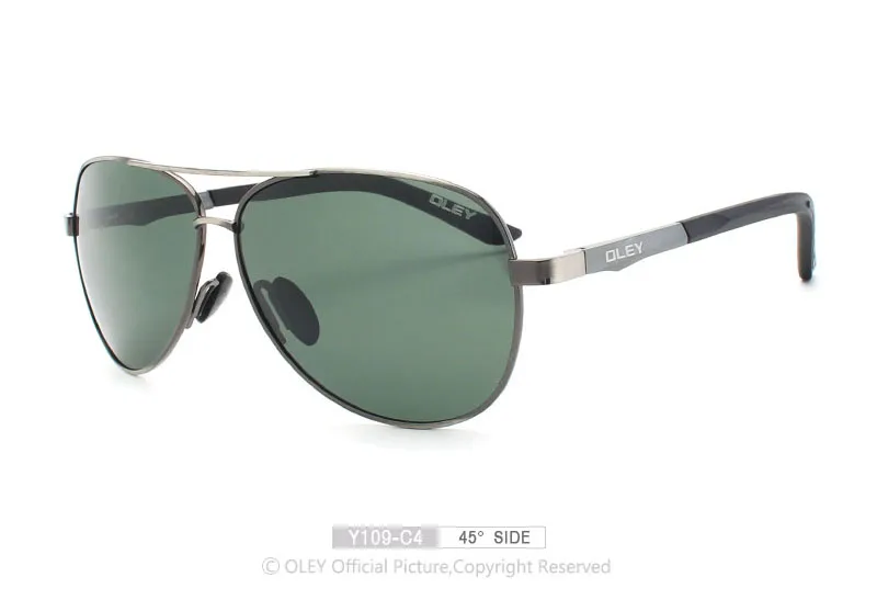 Y109 C4 BOX OLEY Unisex polarized Sunglasses Men luxury brand Women Retro pilot Sun Glasses Classic black lens polaroid UV400 Y109 - Цвет линз: Y109 C4 BOX