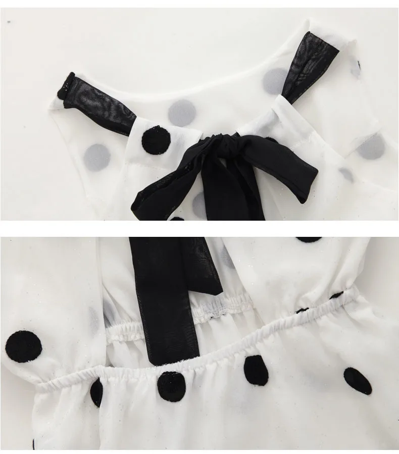 Sleeveless Princess Dress Girl Dot White Holiday Beach Dresses Clothing Backless Chiffon Summer Children Teen For Girls | Детская одежда