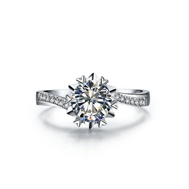 

Пробы 14K кольцо из белого золота с 0.5CT Тесты натуральный синтетический бриллиант Обручение кольцо D Цвет заявление на день матери, подарок дл...