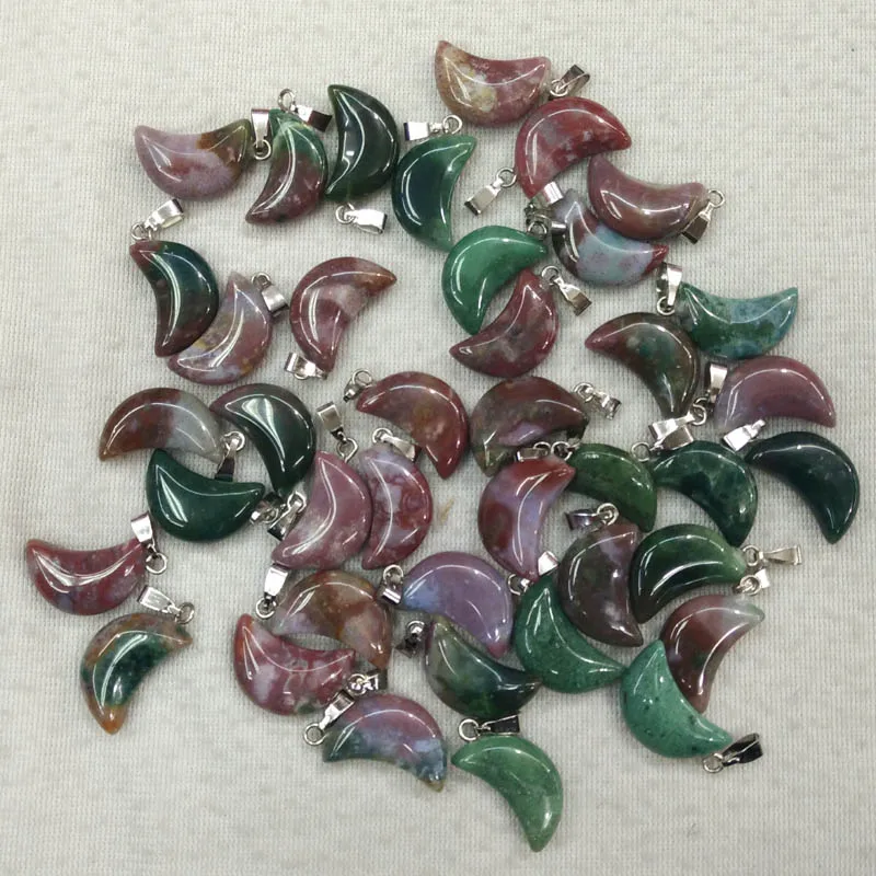 2017 мода высокое качество натуральный индийский оникс полумесяц подвеска в форме