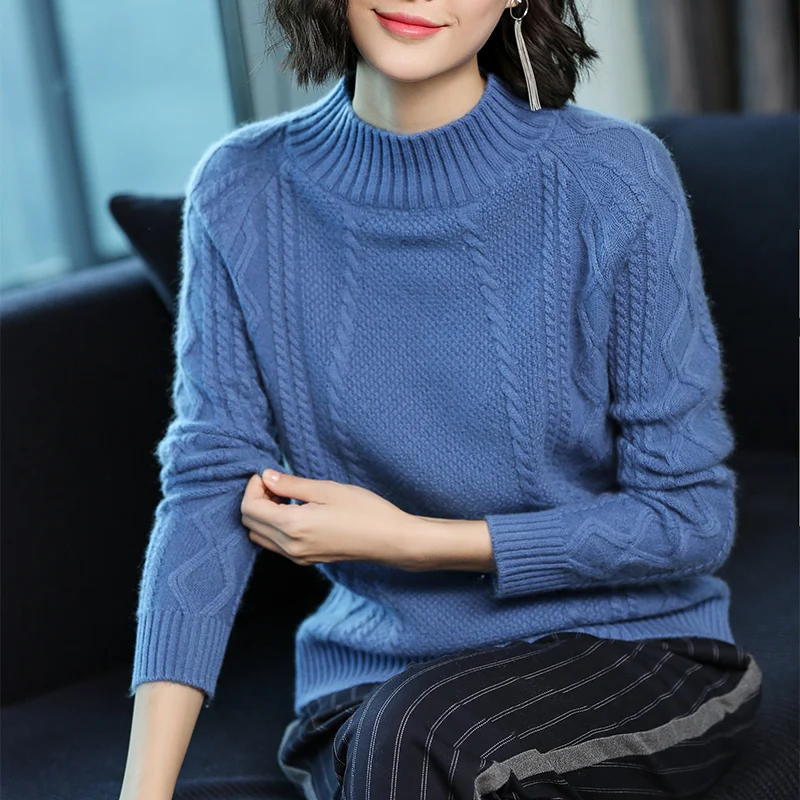 

KMETRAM Wool Sweater Women Clothes 2020 Autumn Winter Turtleneck Knitted Sweaters Korean Style Women Tops Casaco Feminino MY3436