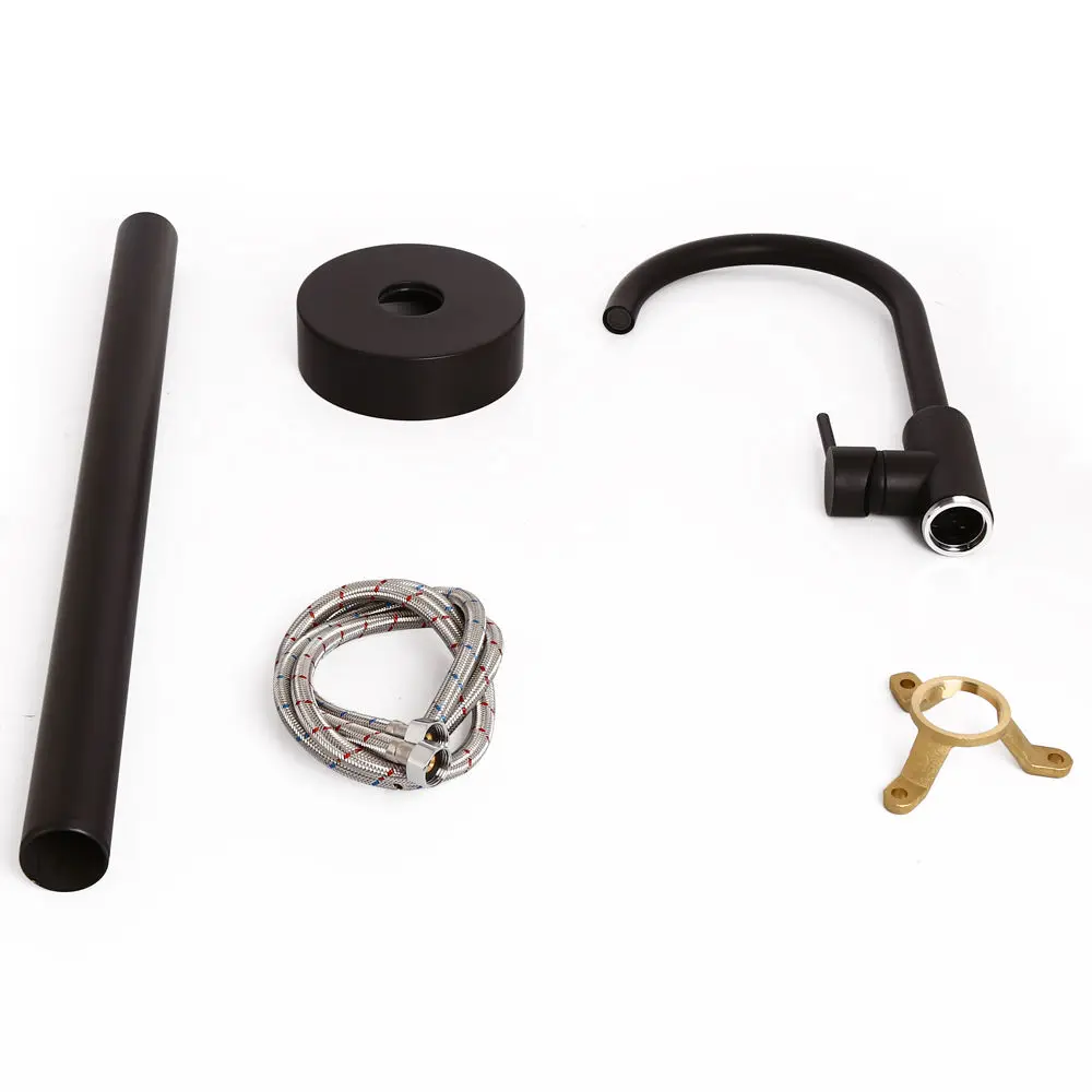 Смеситель для ванной комнаты с креплением на пол черный цвет бесплатная