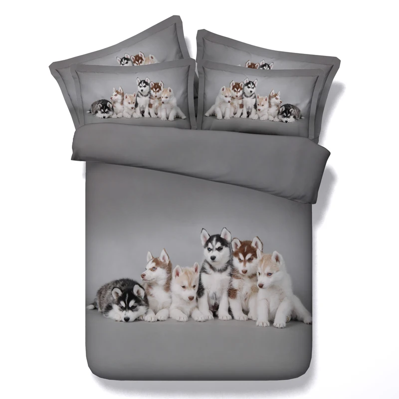 

3D Dog print Bedding sets quilt duvet cover set bed sheets spread bedspread linen California King Queen size full twin kids 4PCS