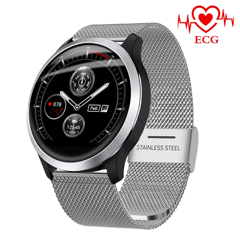 silver metal LEMFO Z03 Smart Watch Men PPG+ ECG IP68 Waterproof Heart Rate Blood Pressure Sport Smartwatch For Android IOS Phone - Цвет: silver metal