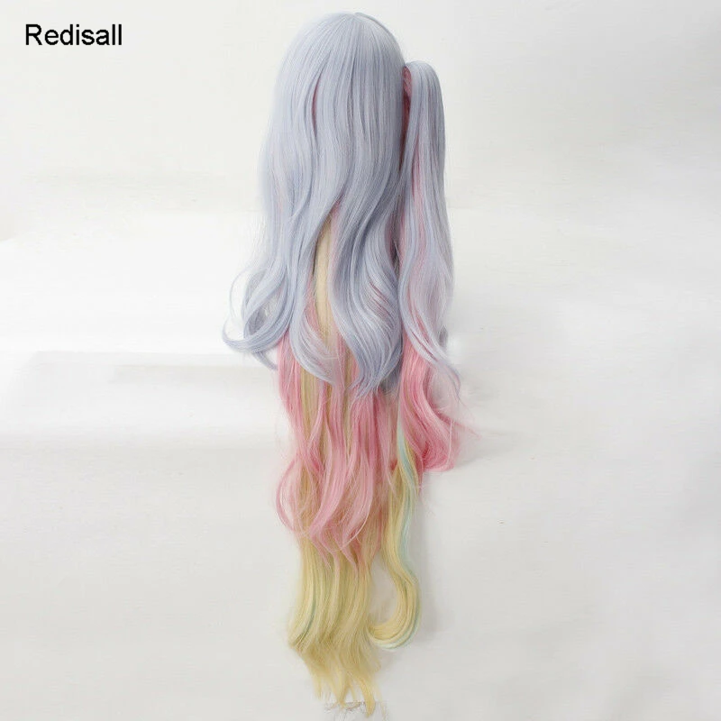 Без игры без жизни парик Широ косплей длинные смешанные цвета кудрявые ролевые