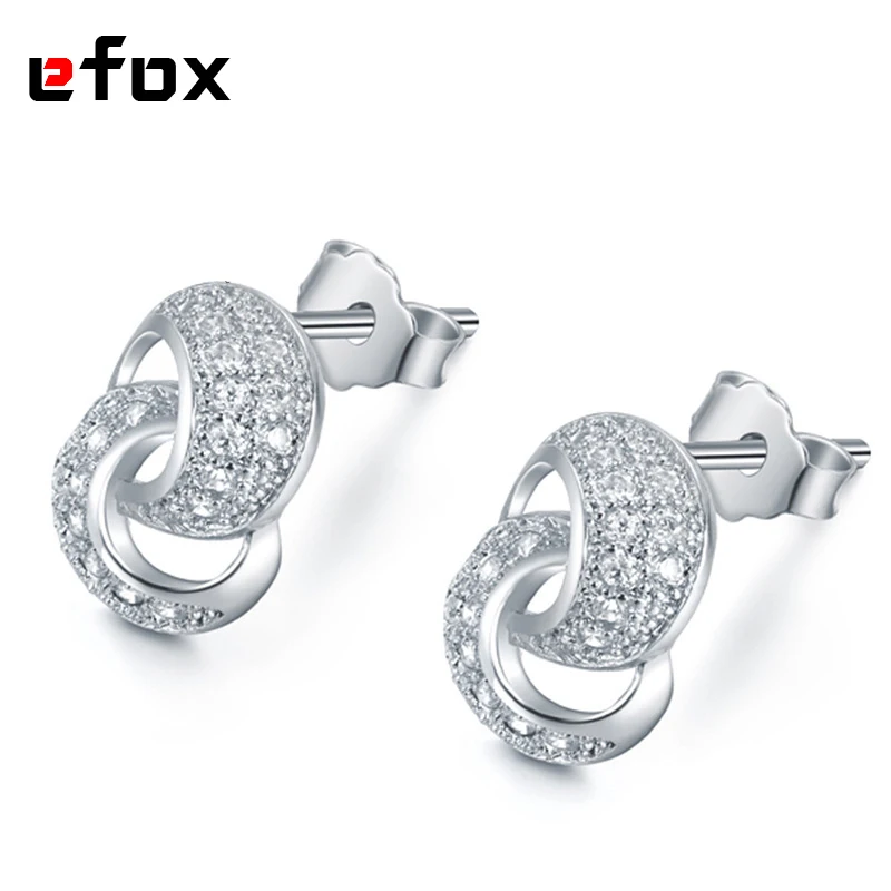 Стерлинговое Серебро 925 пробы модные розовые золотистый/серебристый инкрустация