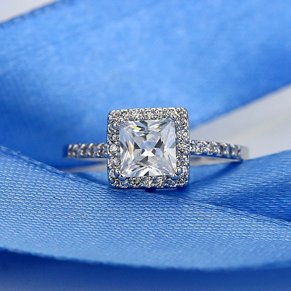 Женские свадебные кольца из стерлингового серебра 925 пробы с фианитом GTR153 |