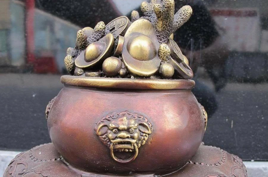 Китайская красная бронза фэн-шуй три слона Зун Статуя счастливого богатства | Дом