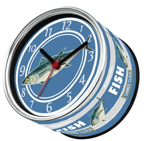 Часы в виде консервной банки кухонные магниты на холодильник настенные часы