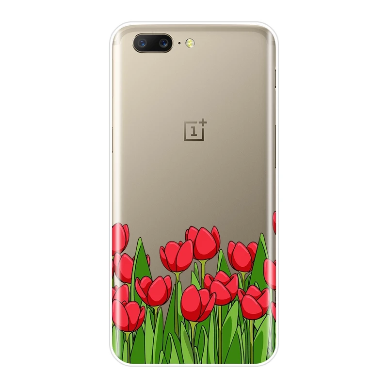 Мягкий чехол для телефона OnePlus 6 6T 5T 3T силиконовый красивый красный цветок девочка