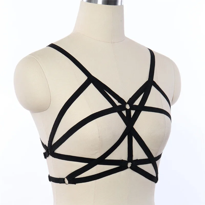 Боди клетка для девочек 90s черная обвязка тела нижнее белье мягкие искусственные
