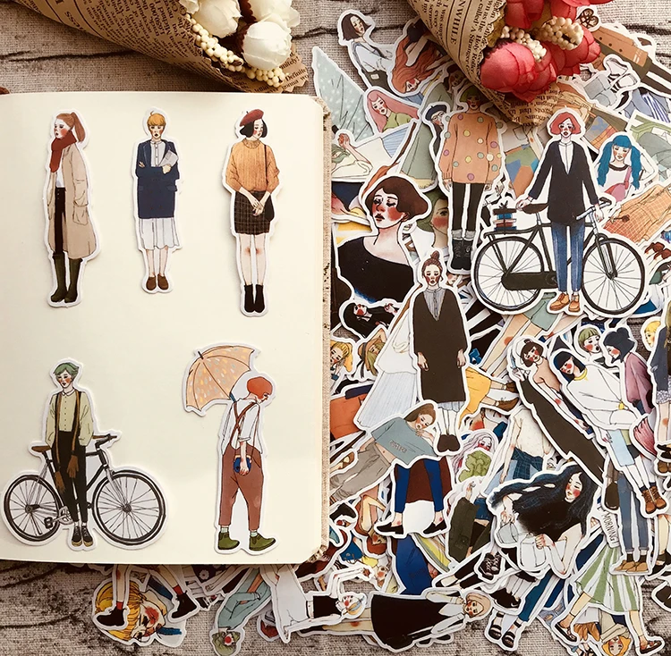 280 шт. милые самодельные наклейки для скрапбукинга милых девушек декоративные