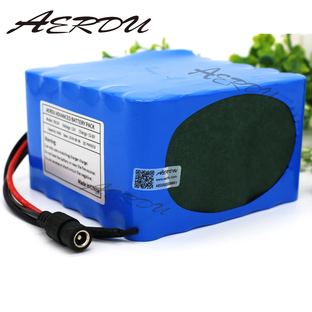 AERDU 3S12P 12V 30Ah 11,1 V 12,6 V высокомощный перезаряжаемый литий-ионный аккумулятор с 60A BMS для устройства мощностью 700 Вт, например. Инвертор
