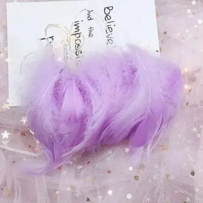 Light purple 100 шт натуральный гусь перья паров 8-12 см красочные Лебедь перо Плюм для домашние рукодельные украшения DIY украшения ювелирных изделий - Цвет: Light purple