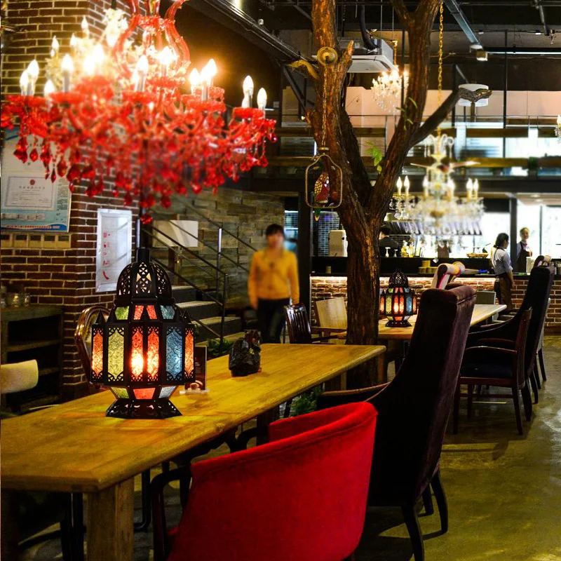 Настольная лампа для кофейни ретро настольная в европейском стиле из Марокко