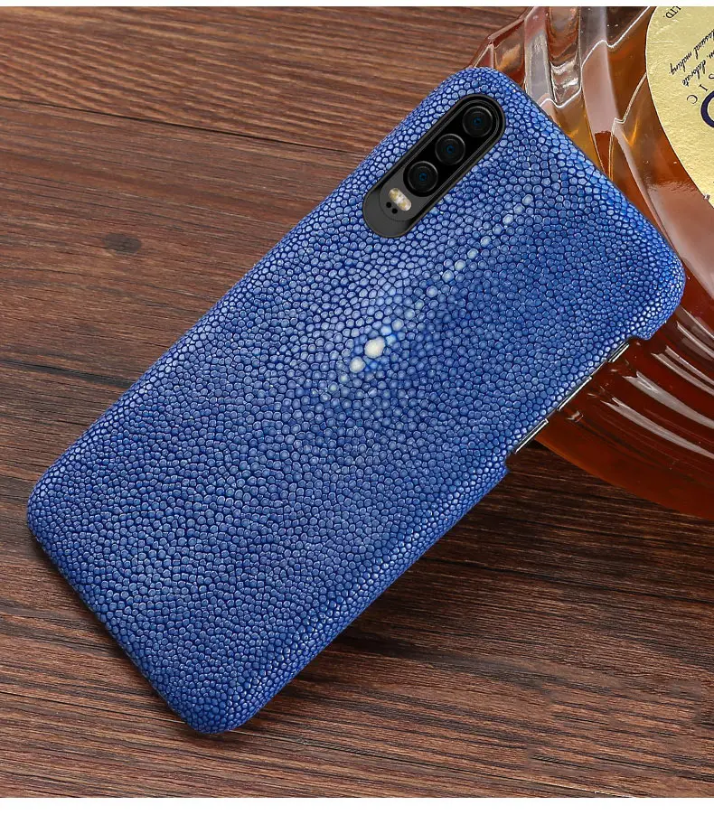 H21 Натуральная кожа ската тайский жемчуг fish кожаный чехол для huawei p30 p20 Pro P10Lite для huawei mate 20 p30 чехол для телефона для Honor 8X - Цвет: H21
