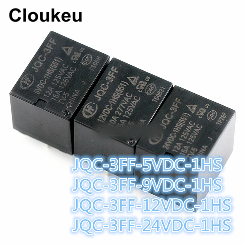 2 шт. реле DIP4 ВЧ-JQC-3FF-5VDC 9VDC 12VDC 24VDC-1HS 5В 9В 12В 24В T73 10A
