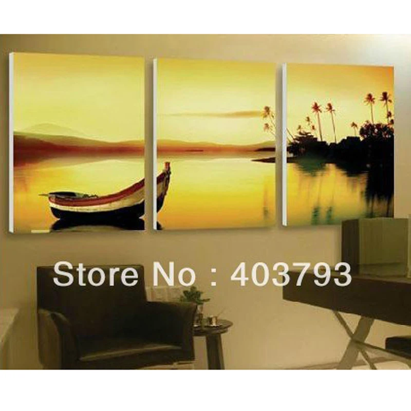 

Modern Abstract Huge Wall Art Oil Painting On Canvas river boat decorative pictures painting for living room