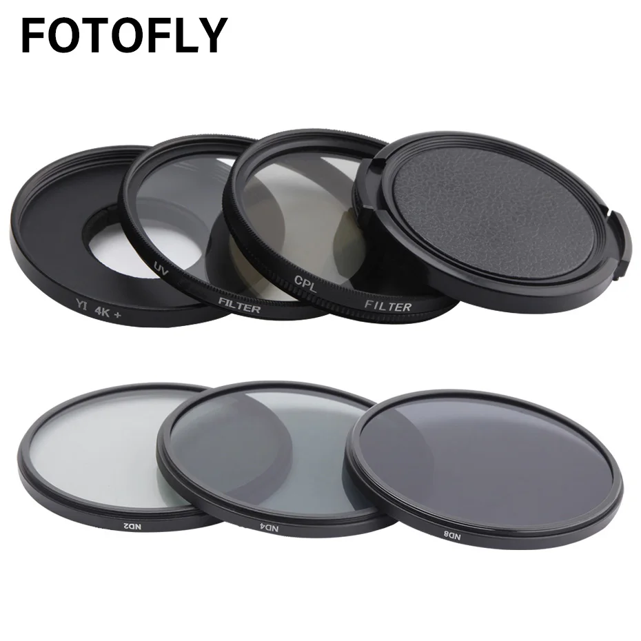 Фильтр для экшн камеры FOTOFLY Yi 4K UV CPL ND2/4/8 12.5X набор фильтров макросъемки Xiao yi Lite Plus