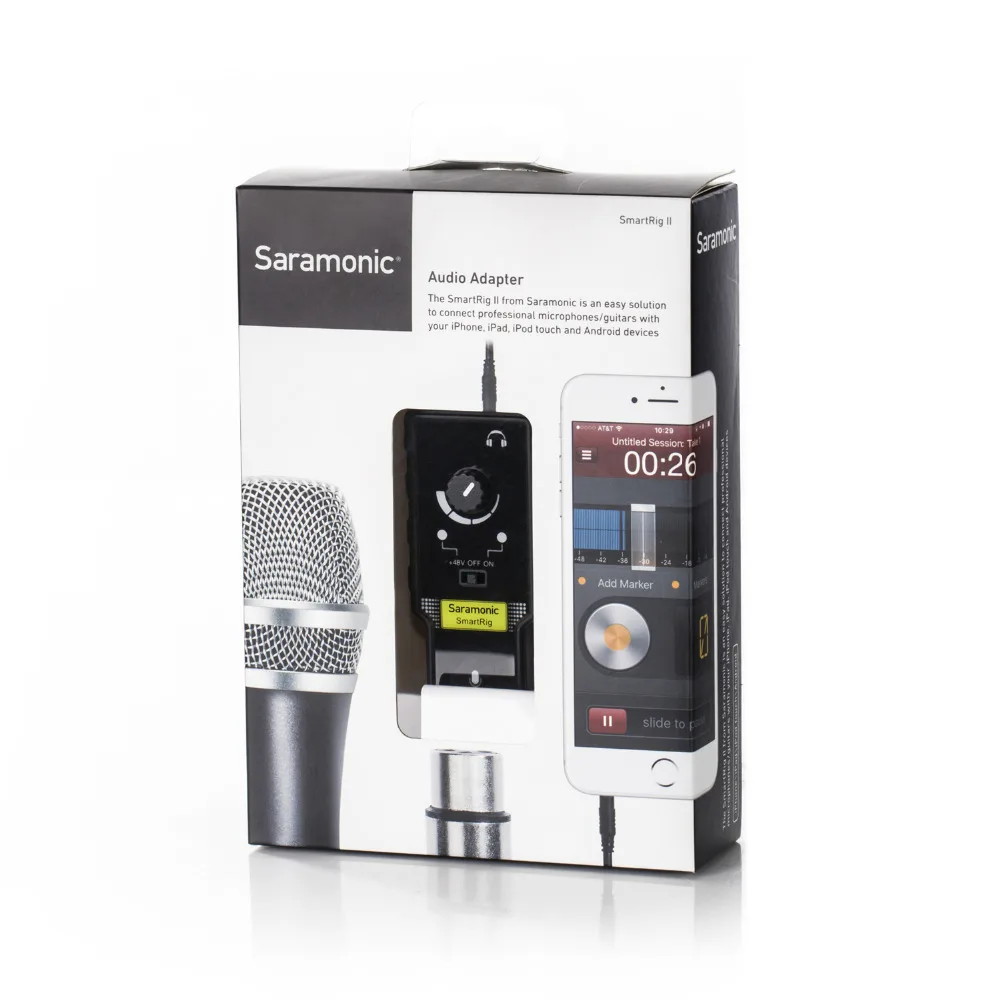 Saramonic Smartrig+ XLR микрофонный предусилитель аудио адаптер микшер предусилитель и гитарный интерфейс для DSLR камеры iPhone 7 7s 6 iPad