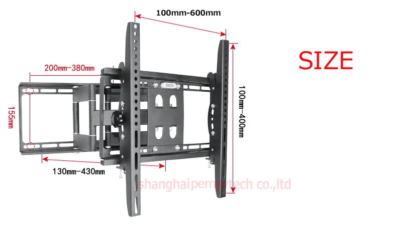 DL-D-103MT 3"-65" 6" VESA 600X400 60 кг полный motion 6 Рука Регулируемый Кронштейн для ТВ arm ЖК настенного монтажа светодиодная стойка поворотная