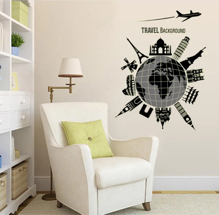 Светящийся Съемный Настенный стикер из ПВХ сделай сам для путешествий светится в