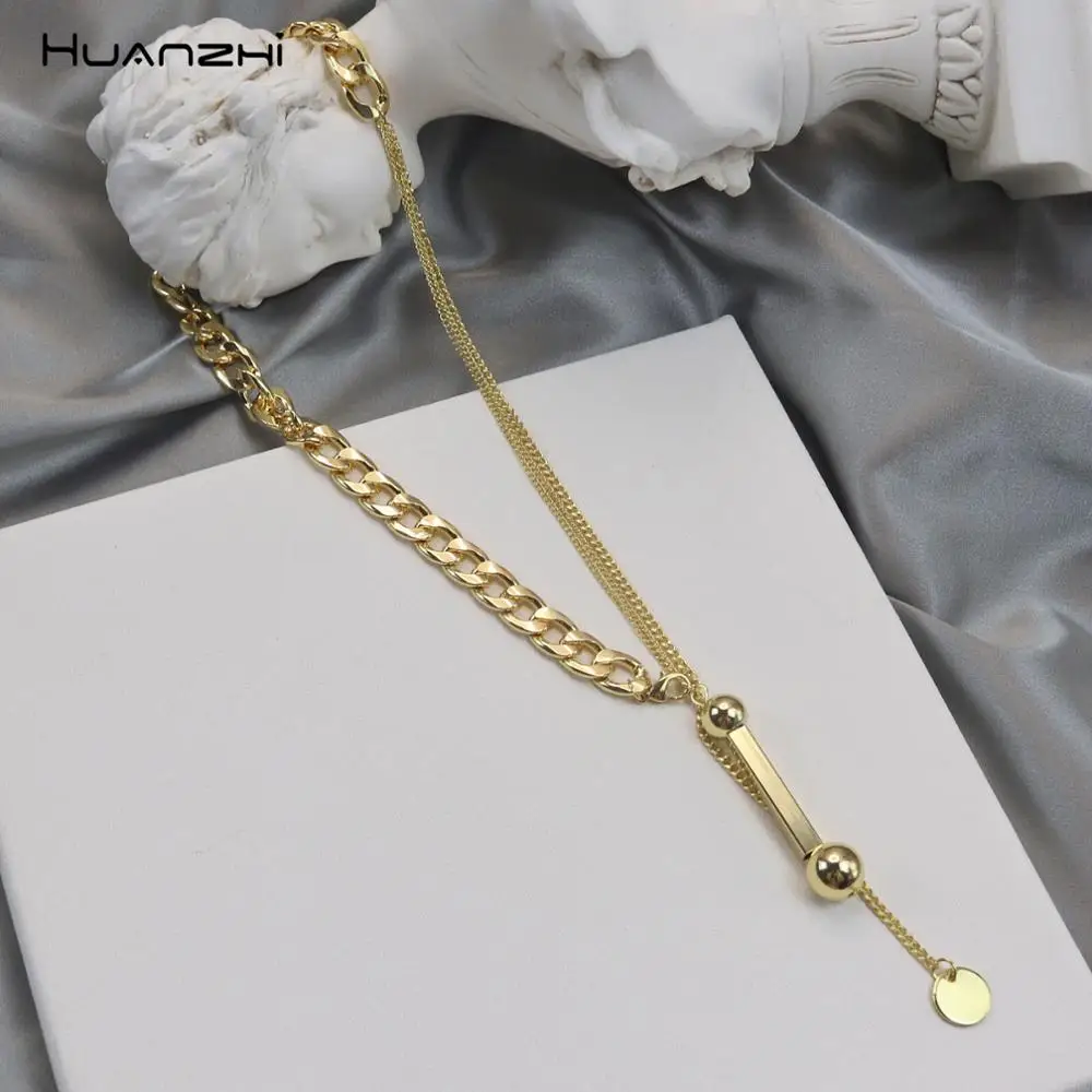 HUANZHI 2019 модная крутая Асимметричная металлическая Геометрическая подвеска в