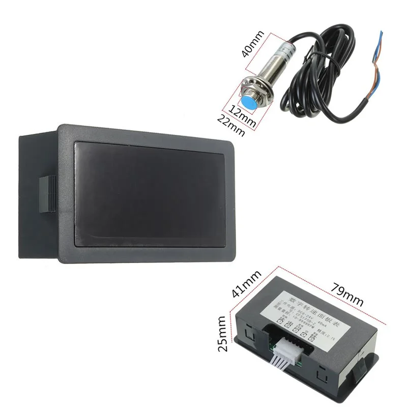 4 цифровой светодиодный синий Тахометр RPM измеритель скорости + датчик