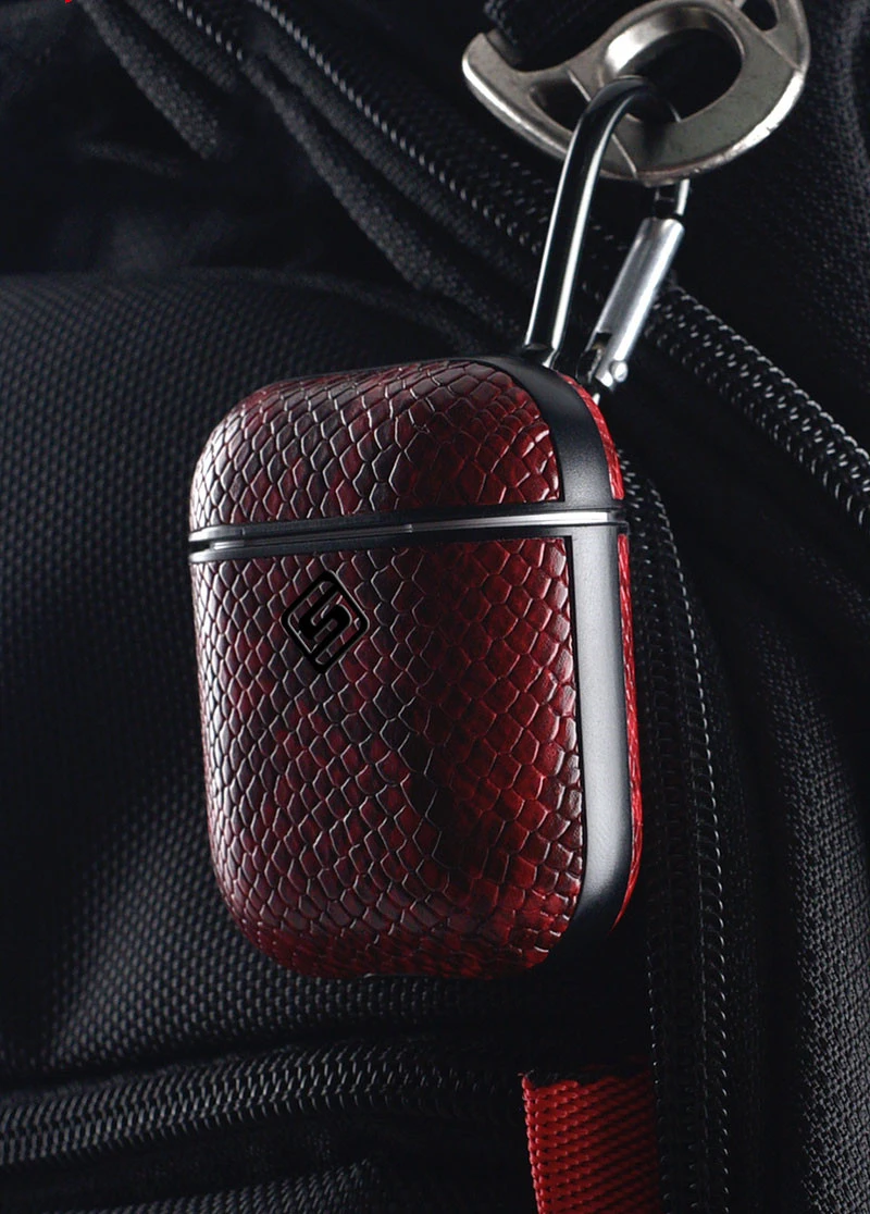 VETOMEET роскошные змеиной кожи Bluetooth беспроводной Чехол для наушников для Apple Airpods зарядное устройство крышка Крюк дизайн ультра тонкий