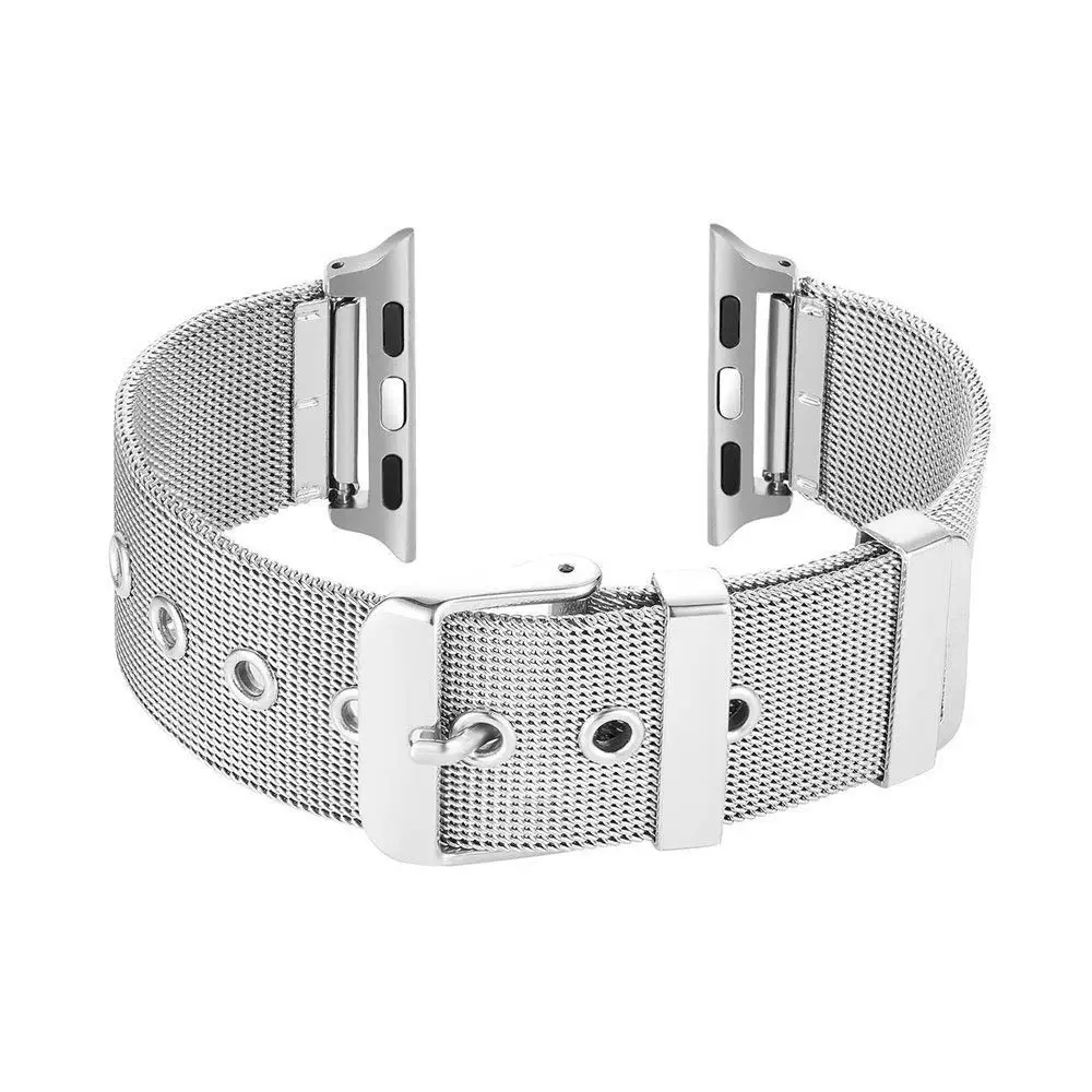 Миланский ремешок из нержавеющей стали для apple watch 42 мм 44 40 38 iWatch band Series 5 4 3 2 1