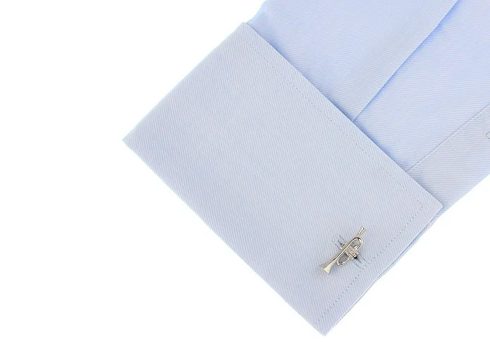 Men Jewellery Horn Cufflinks Wholesale&ampretail Silver Color Copper Musical Tool Design Best Gift For | Украшения и аксессуары