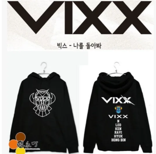 2016 VIXX модные пуловеры с длинными рукавами спортивный костюм капюшоном
