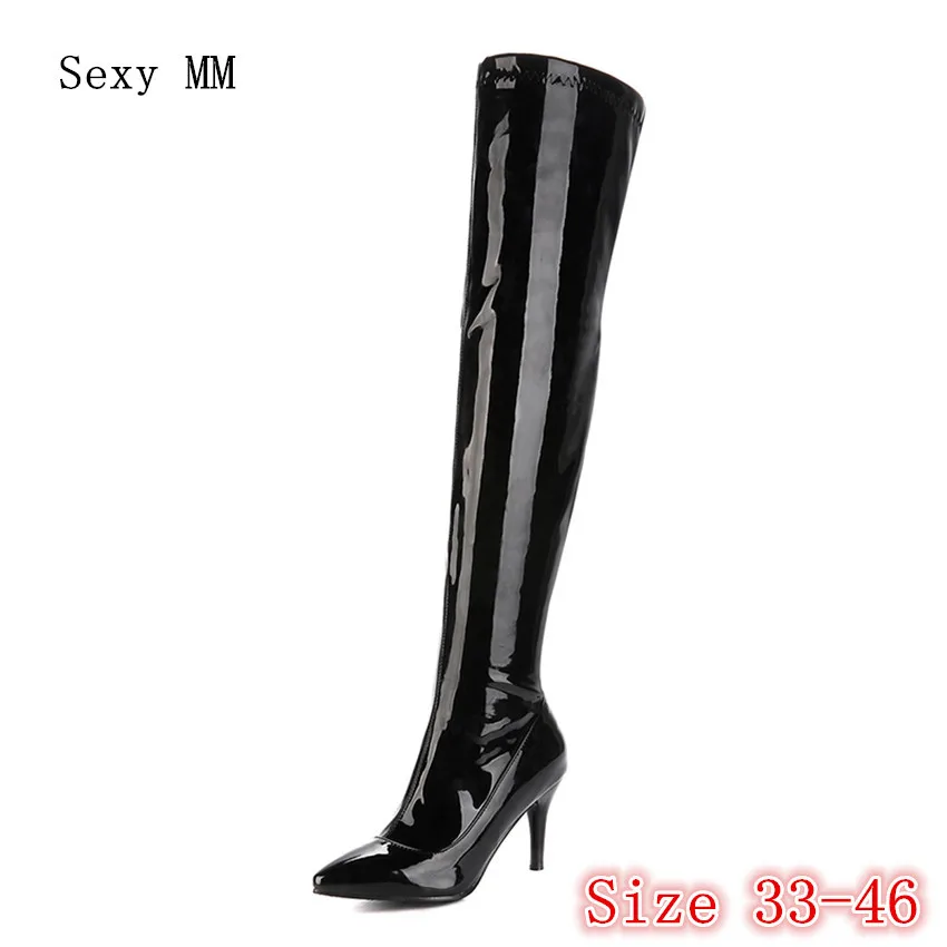 Женские ботфорты на высоком каблуке толстом Размеры 33-40 41 42 43 44 45 46 весна-осень |