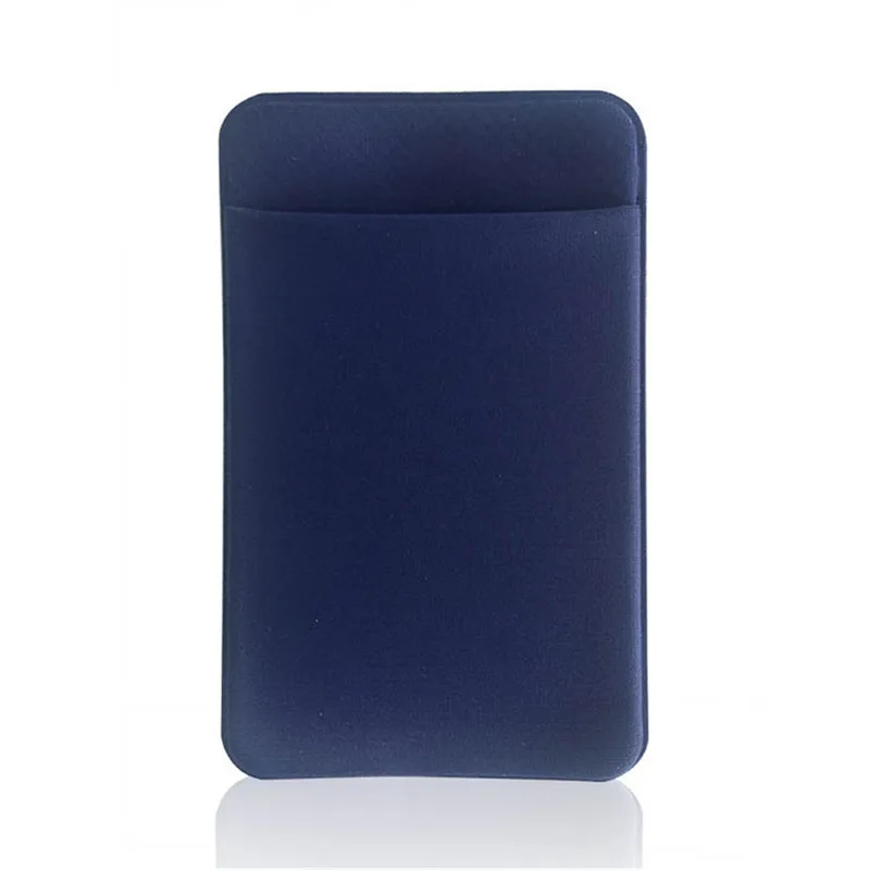 Dark Blue 1 шт., практичный держатель для кредитных карт и удостоверений личности, эластичный однотонный кошелек для мобильного телефона, портативные клейкие Карманные наклейки для мобильного телефона - Цвет: Dark Blue