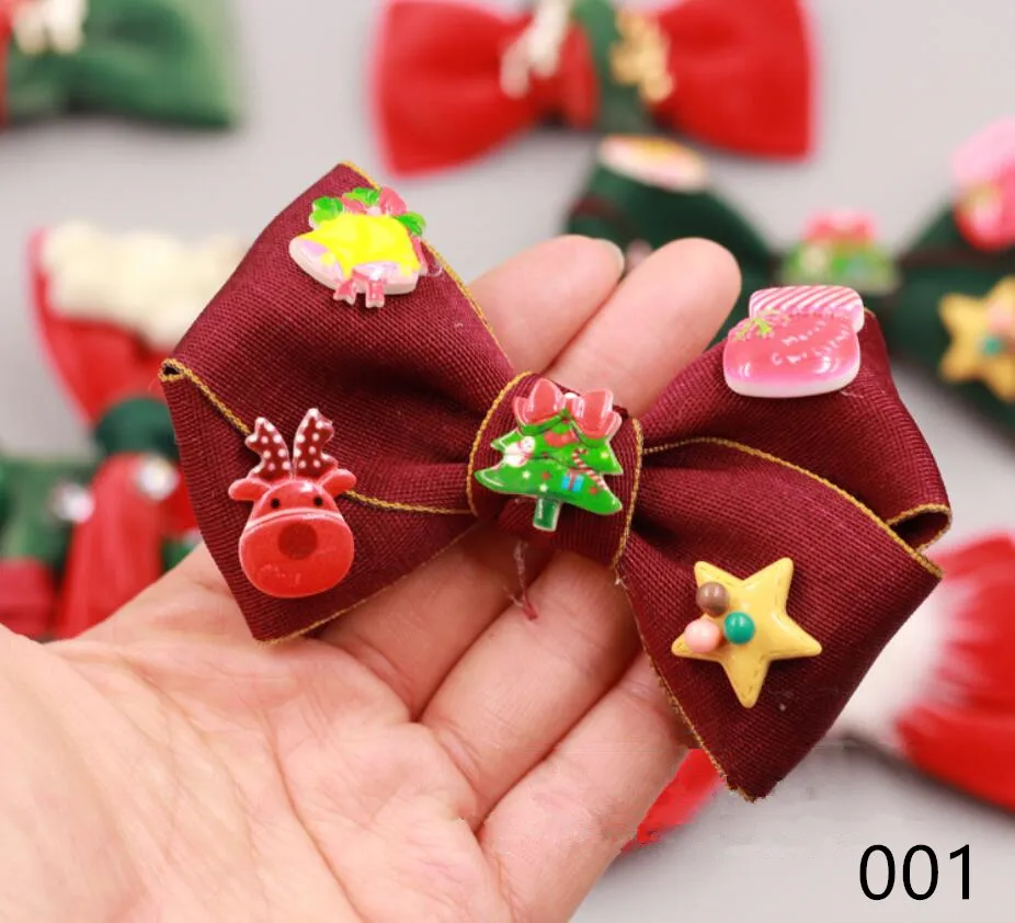 001 Новые модные рождественские заколки для волос для девочек Санта Клаус рождественские заколки подарки для детей женские аксессуары для волос - Цвет: 001