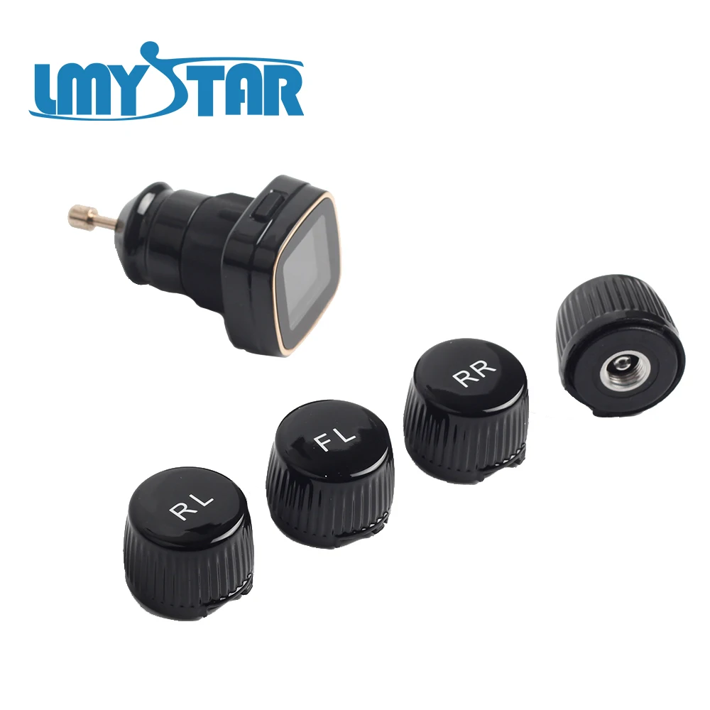 Авто TPMS шин Давление мониторинга Системы 4 Датчики Авто-прикуриватели ЖК-дисплей