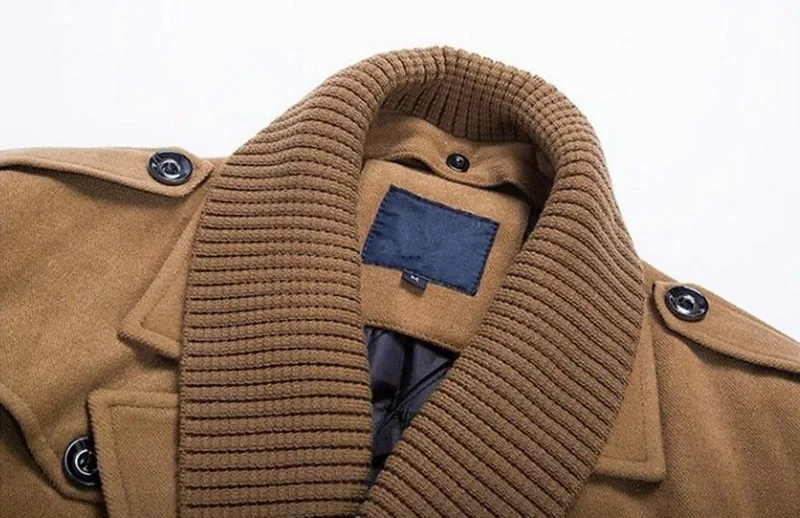 High Quality Double Neck Trench Coat Winter Thicken Man Fashion Windbeaker Warm jacket Men's Business Casual Coats | Мужская одежда