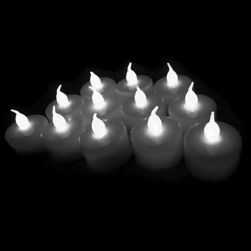 120pcs/lot Flameless Battery Operated LED Tea Light Flickering Candle lamp f/Wedding Christmas Valentine Xmas party decor-White |