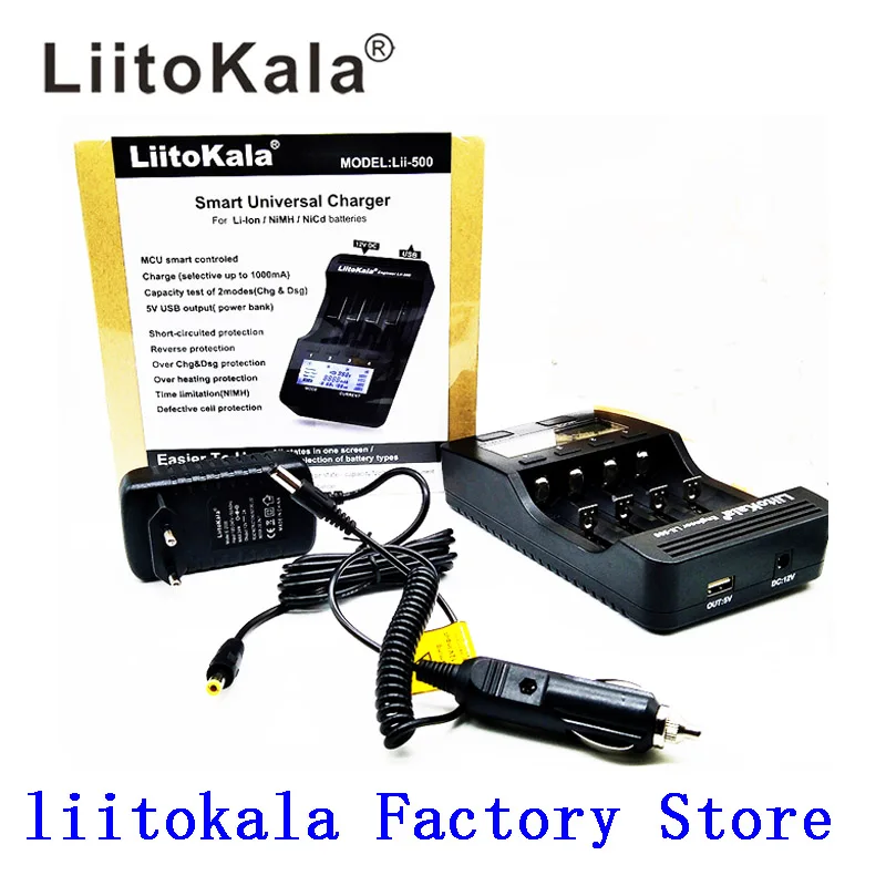 

Liitokala lii-500 lii-202 lii-100 lii-402 battery charger 3.7V/1.2V 18650/26650/16340/18500 Battery Charger with screen lii500