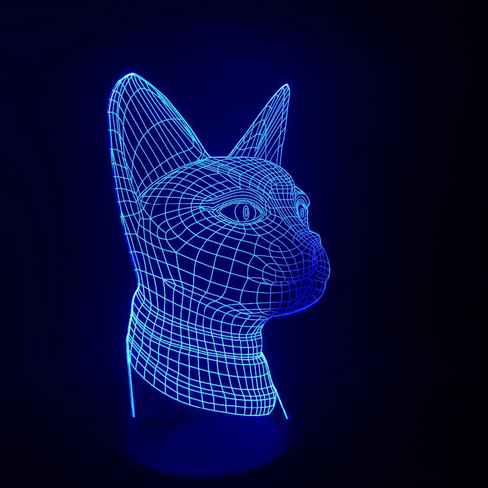 Новинка 2017 домашний 7 цветов меняющий ночник Кот 3D Led спальня настольная лампа для
