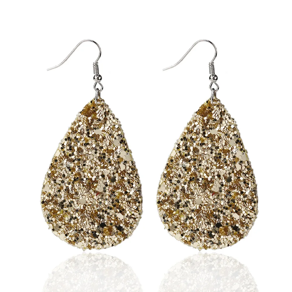 Doreen Box PU серьги из кожи золотые яркие подвески блестящие 78 мм x 37 (1 4/8 &quot)