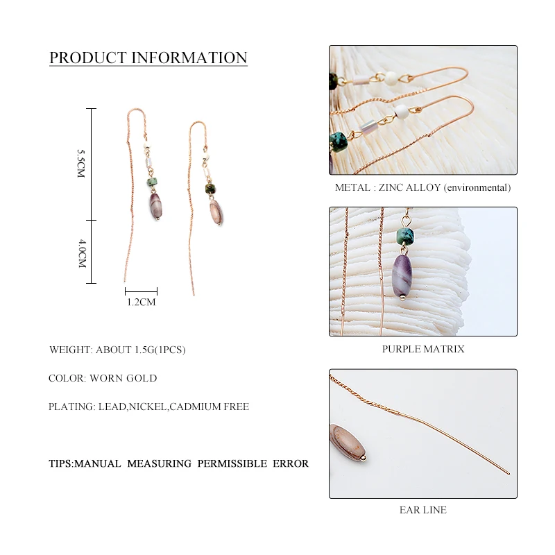 WILD & FREE для женщин в винтажном стиле украшенные цветным бисером кулон уха линия