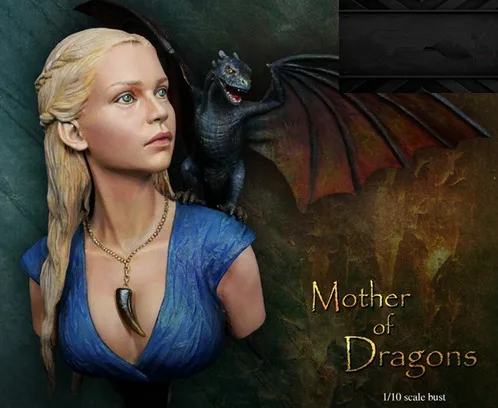 

1/10 Resin bust model kit figure Dragon girl bust model unpainted XX3