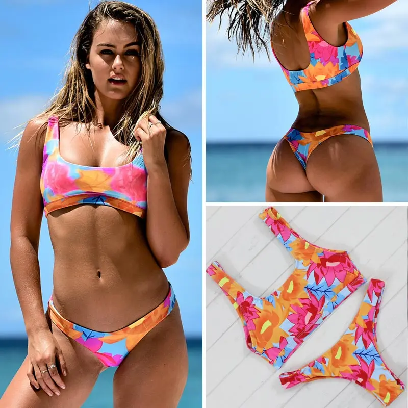 Сексуальный Бразильский бикини с принтом 2018 купальный костюм Maillot De Bain Biquinis для