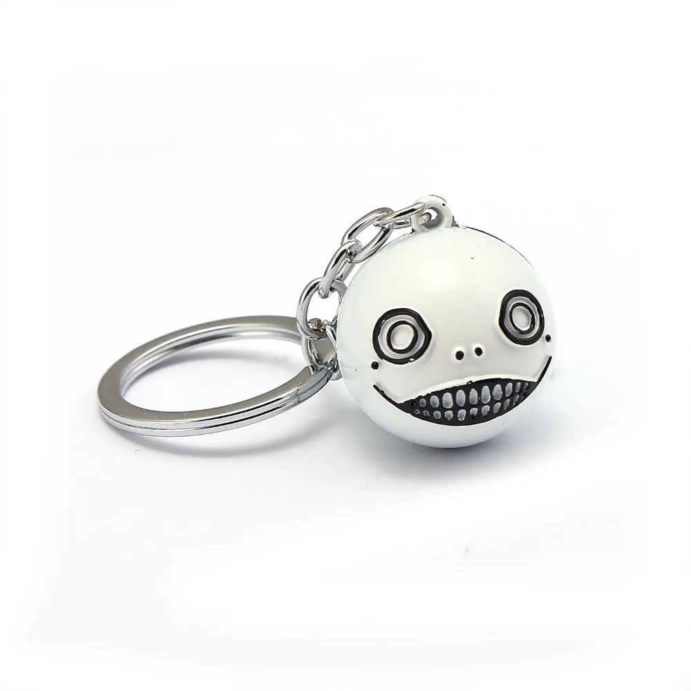 Game NieR Automata silicone solid big face ball keychain 2B emil No. 2 Type B Heroine keyring Charm Jewelry Gift