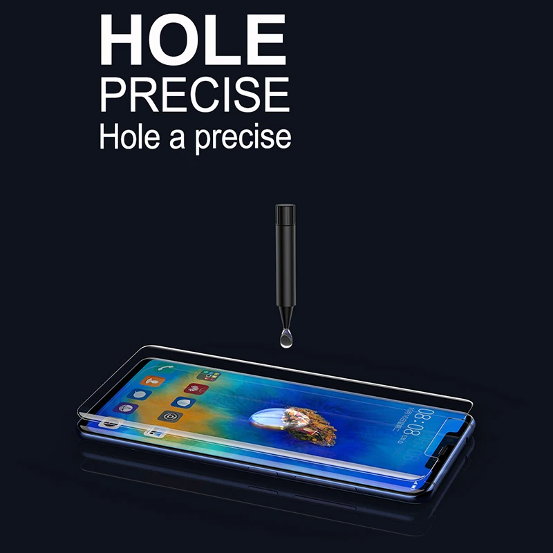2 шт. полное покрытие экрана протектор для Huawei mate 20 pro УФ Жидкий Клей закаленное