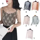 Женская летняя Весенняя прозрачная сетчатая Базовая Блузка с длинным рукавом, однотонная кружевная Свободная блузка с вышитым цветочным принтом и воротником, топы