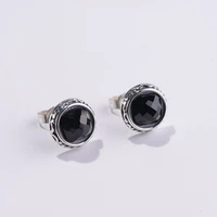 restoring ancient ways is the female fashion silver gold with black agate earring thai silver wholesale a undertakes