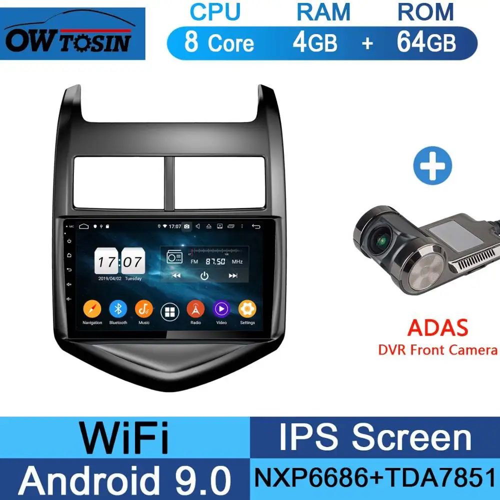 " ips 8 ядерный 4 Гб+ 64 ГБ Android 9,0 автомобильный dvd-плеер для Chevrolet Aveo Sonic 2011 2012 2013 gps Радио Стерео CarPlay Parrot BT - Цвет: 64G Adas Camera