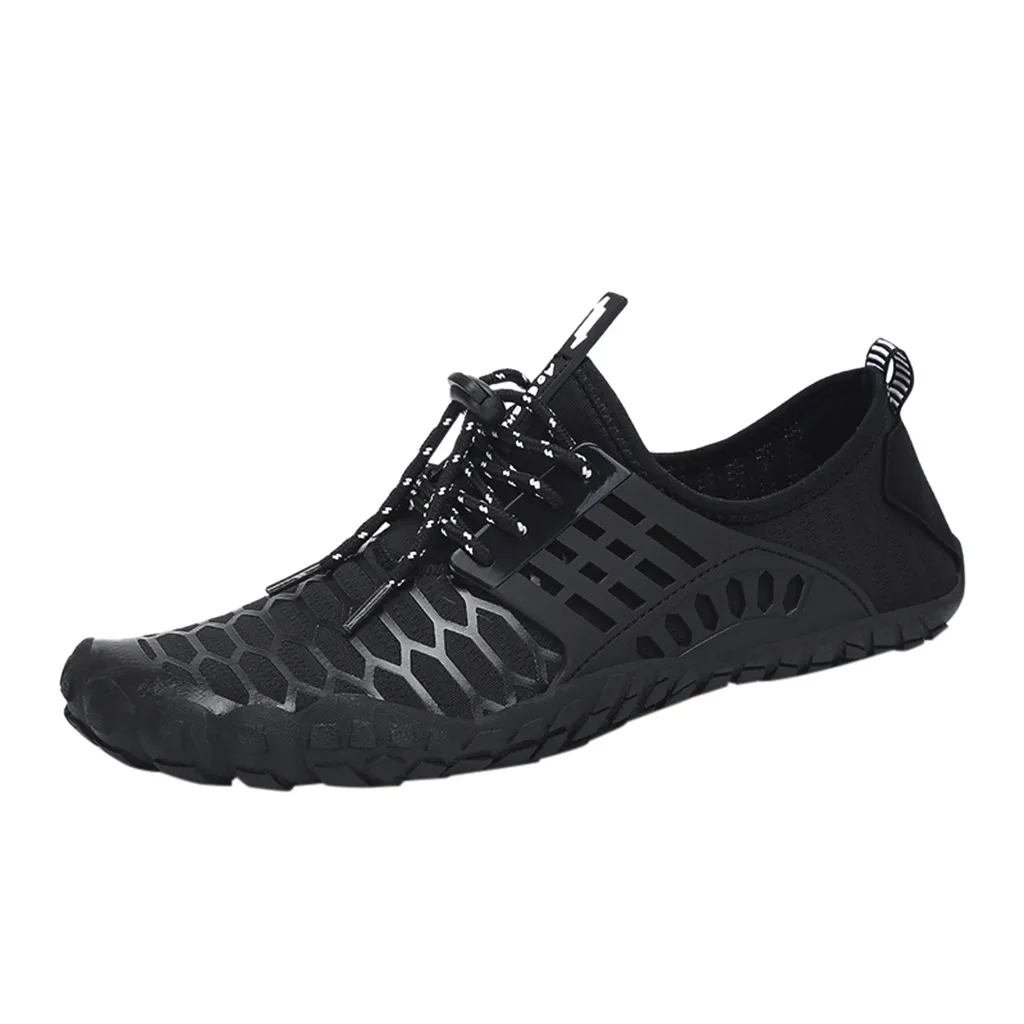 Men Mountaineer Sneaker Soft Swimming Lace Up Hollow Out Solid Blue Black Beach Snorkeling Quick Drying Water Shoes Baskets pour | Спорт и